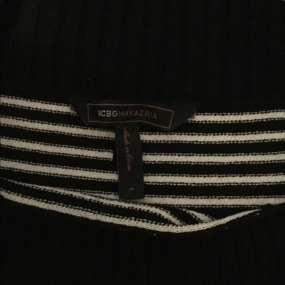 BCBGMaxAzria Black and White Striped Midi Dress - Picture 2 of 3